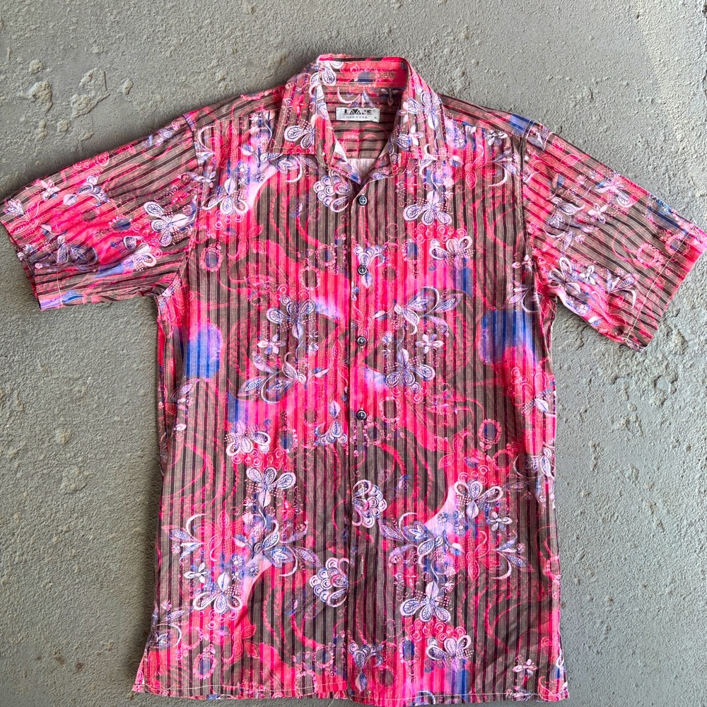 LaVane New York Fashion Shirt Sz M button down party shirt for summer